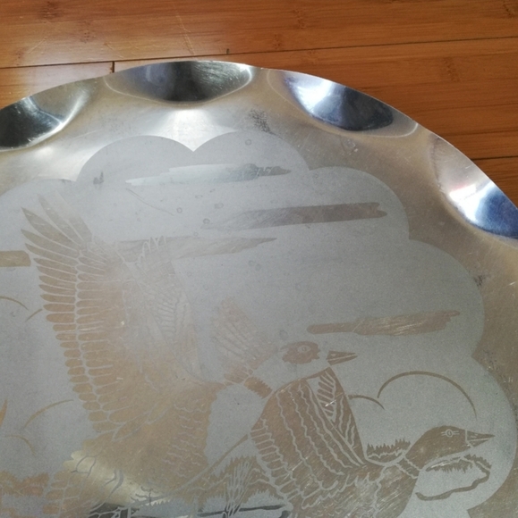 Vintage Aluminum Serving Tray Dish Platter - Picture 6 of 11